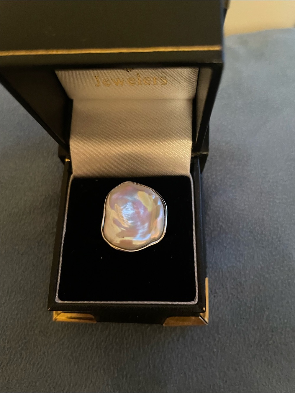 Ross-Simons Silver-Tone Baroque Pearl Ring - Picture 2 of 7